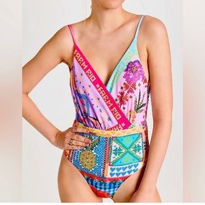 Farm Rio Swimsuit 🩵 Summer Stitches One Piece